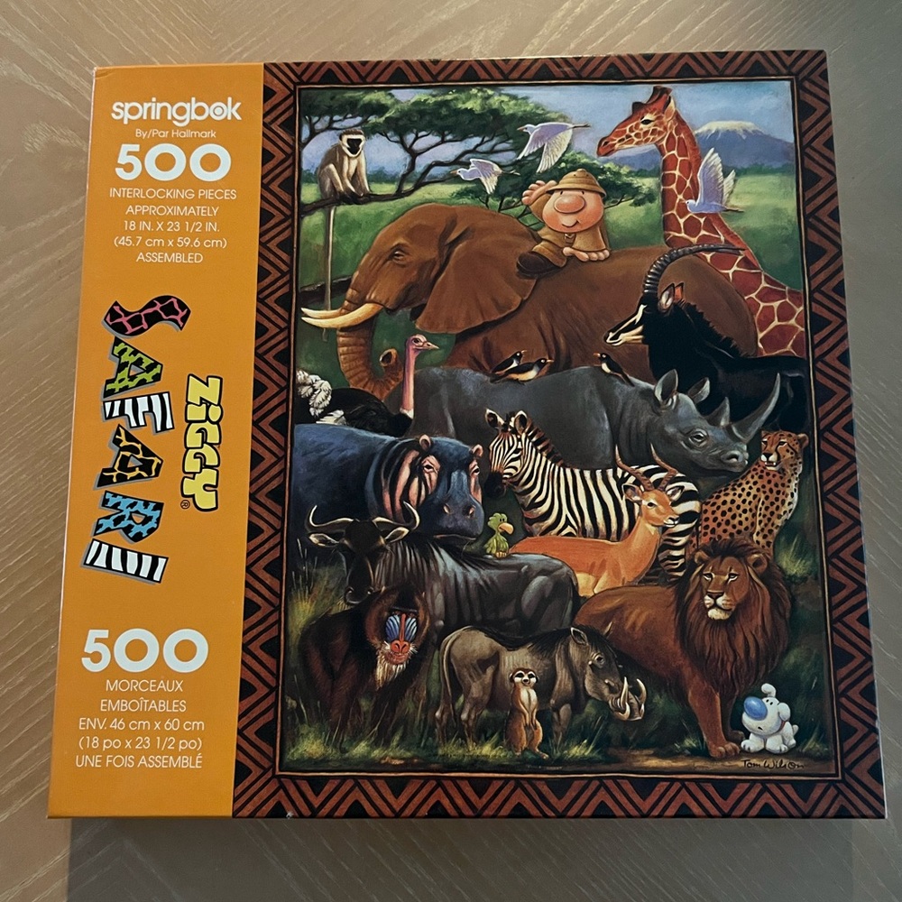 Vintage 500 piece Ziggy Safari Jigsaw Puzzle by Springbok.